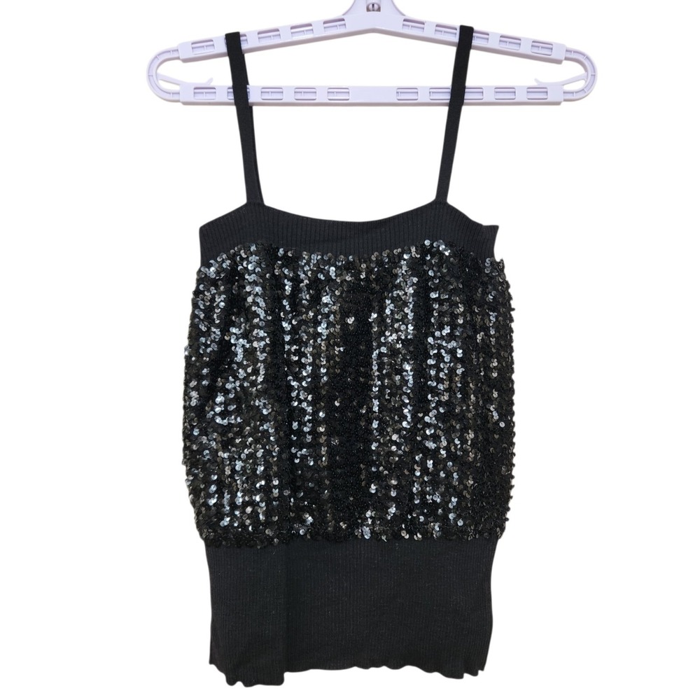 Vintage YSL Yves Saint Laurent Size Small Tricot Sequin Knit Top 1980s Italy ***